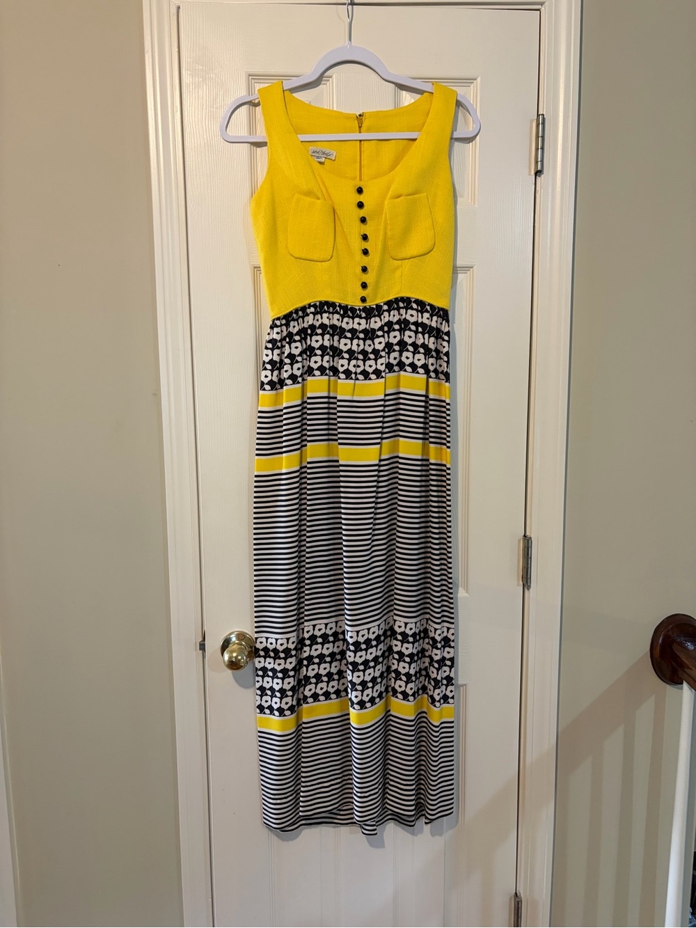 Vintage Designer Maxi Dress 70s Mod Floral  Lord & Taylor XS